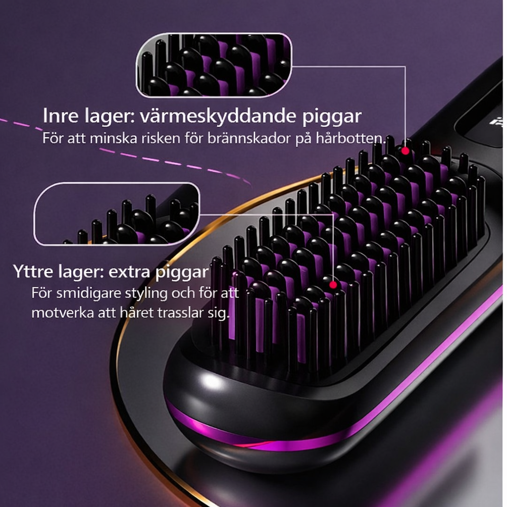 HårLyster™ B1-7 – Stylingborste för kort hår