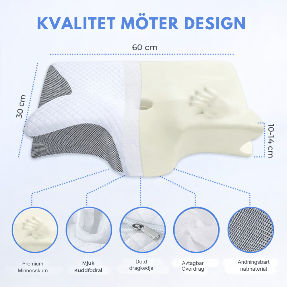 SOVA™ | Sov bättre, vakna piggare – ergonomiskt stöd för nacke och rygg hela natten.